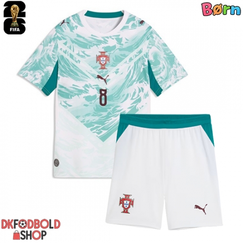 Portugal Bruno Fernandes #8 Udebanesæt Børn VM 2026 Kort ærmer (+ korte bukser)